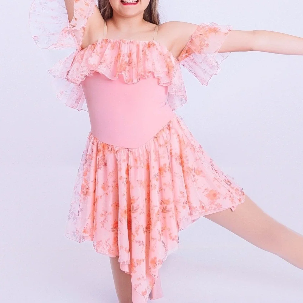 Revolution Dancewear Size SA These Are The Days Pink Floral Lyrical Costume